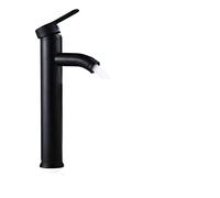 NBYGSC Stainless Steel Kitchen Matt Black Single Hole Basin Tap Hot & Cold Water Mixer for Bathroom Sink Tall Washbasin Faucet