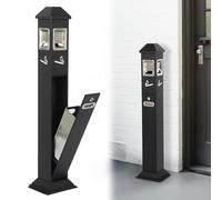 NBYGSC Standing Ashtray Outdoor - Standing Outdoor Ashtray For Home Patio Smokers Cigar Ash Tray Container Windproof Large & Tall Outside Ashtrays(Black)