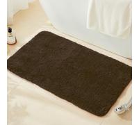 NBYGSC Super Soft Shaggy Bathroom Rugs Absorbent Thick Non Slip Microfiber Bath Rugs Quick Dry Machine Washable Bath Mat for Bathroom Floor Bathtub and Shower 24"x36" Brown
