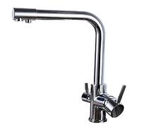 NBYGSC Swivel with Drinking Water High ARC Solid Kitchen Sink Faucet in 1 Dual Handle Cold and Hot Mixer Tap Shower Head