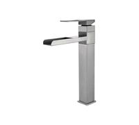 NBYGSC Tall Stainless Steel Basin Mixer Tap Waterfall Style Brushed Finish Single Lever - Bathroom Sink Faucet for Stylish Home Decor