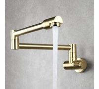 NBYGSC Taps for Pot Filler Wall Mounted 360 Swivel Cold Water Tap Single Handle Multi-Function Faucet Kitchen Sinks Tap-Golde