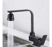 NBYGSC Taps Inside Tap Hot and Cold Inward Opening Window Sink Folding Rotatable Kitchen Faucet Black-A