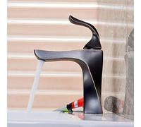 NBYGSC Taps Single Handle Mixer Tap Bathroom Faucets Hot and Cold Cock Deck Mounted Wash Basin Water Crane-Black Bronze,Golden,Sink Faucet(Black Bronze)