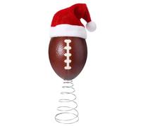 NBYGSC Topper for Christmas Tree - Football Soccer Santa Hat Tree Decor | Christmas Festive Sports Ornament - for Outdoor Indoor Winter Studio Nursery Home Door Living Room Party