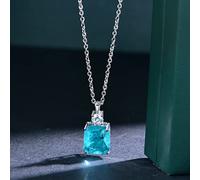 NBYGSC Tourmaline Gemstone Diamond Pendant The Color of The Sea Necklace JewelryGift