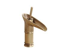 NBYGSC Vanity Single Handle Bathroom faucets Compatible with Sink 1 Hole Antique Brass Waterfall Black Faucet Bathroom,Antique B,Sink Faucet(Antique