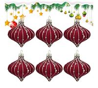 NBYGSC Velvet Christmas Balls - Set of 6 Christmas Pendant, Flocked Ornament Decor, Glitter Holiday Wreath Decorations for Festive Home | Elegant Tree Ornaments for Indoor Outdoor Party Living Room