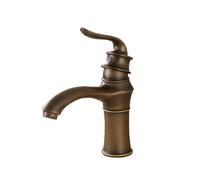 NBYGSC Vintage Basin Mixer Tap Retro Bathroom Sink Faucet with Lever Hot & Cold Water Antique Short Single Hole Installation Ideal for Classic Bathrooms