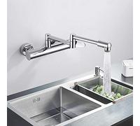 NBYGSC Wall Mount faucets, Copper Foldable for Kitchen Laundry Sink, 2-Function Hot and Cold, Commercial-Chrome A