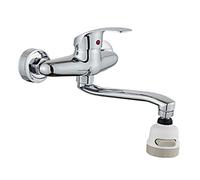 NBYGSC Wall Mount Kitchen faucets, 3-Mode, Full Copper Chrome, Hot and Cold Single Lever, Laundry Sink Tap