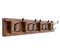 NBYGSC Wall Mounted Antiqued Wooden Board Hanger Handmade Cast Iron Black Hooks Rack Stand Coat Hook