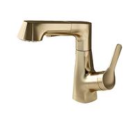 NBYGSC Wall Mounted Bathroom Mixer Tap,360 Degree Rotation spout,Three-Hole Wall-Mounted Basin Faucet,One-Piece,Bathroom Faucet,Brushed Gold