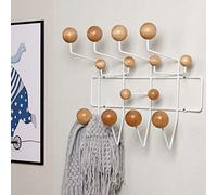 NBYGSC Wall Mounted Entryway Hanging | Classic Rack with Painted Solid Wooden Walnut Balls Wood Color Coat Hanger