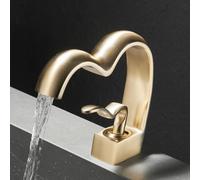 NBYGSC washbasin Faucet Hot and Cold Toilet Waterfall Basin Sink Faucet All Copper, Brushed Gold