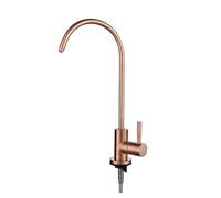 NBYGSC Water Filter Faucet, Swan Neck Tap Sink taps for Kitchen, Stainless Steel Single Cold Swivel,Rose Gold