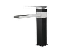 NBYGSC Waterfall Basin Mixer Tap Black Brushed Stainless Steel Single Lever Faucet Sink - Bathroom Taps for Stylish Home Decor