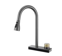 NBYGSC Waterfall Sink Faucet with 4 Modes Pull out Spout Stainless Steel One Hole Deck Mounted Water Mixer Kitchen Tap Shower Head