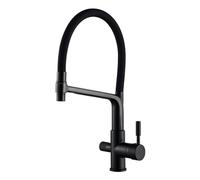 NBYGSC Way Faucet Brass 360° Swivel Hot and Cold Pure Water Multi-Function Kitchen Sink Faucet-White(Black)