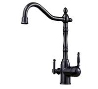 NBYGSC Way Filter Sink Tap in Drinking Mixer with Swivel Spout Dual Lever Pure Water Stylish Black Finish Ideal for Home & Kitchen Use.