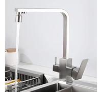 NBYGSC Way for Filter Water System, Taps Stainless Steel Brushed Faucet Swivel Multifunction in 1 Kitchen Sink Tap