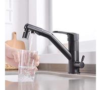 NBYGSC Way Sink Mixer in 1 Water Black Brass Filter Kitchen Faucet Hot and Cold Rotating Multi-Function Faucet-C(B)
