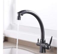 NBYGSC Way Sink Mixer in 1 Water Black Brass Filter Kitchen Faucet Hot and Cold Rotating Multi-Function Faucet-C(C)