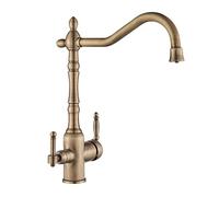 NBYGSC Way Sink Tap in Drinking Mixer with Swivel Spout Pure Water Filtrat Dual Lever Antique Finish Perfect for Home & Kitchen Use.