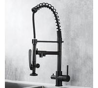 NBYGSC Way Spary Modes Drinking Water Spkitchen Faucet 360° Rotatable Kitchen Sink Mixer Tap Brushed B(Black,A)