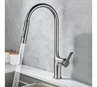 NBYGSC with Down Sprayer,2 Spouts Pull out Sink Degree Swivel Spout Water Faucet in Brass,Single Handle One Hole Kitchen Faucet,Black