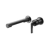 NBYGSC with Hot and Cold Water Brass Wall Mounted Bathroom Sink Mixer Tap Creative Single Handle 2 Hole Basin Faucet for Hotel, Villa,Gold(Black)
