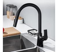 NBYGSC with Pull Down Sprayer,2 Types of Water Outlet Modes,Pull out Kitchen Hole Single Handle,Kitchen Sink Faucet Hot and Cold Water,Black