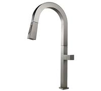 NBYGSC with Pull Down Sprayer 360°Rotating Sink Faucet High ARC Single Handle Hot and Cold Water Kitchen Mixer Tap, Deck-Mounted,Black Shower Head