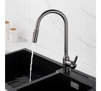 NBYGSC with Pull Down Sprayer,Kitchen Sink 2 Types of Outlet Modes,Hot Cold Water Control,Pull out Kitchen Faucet Hole Single Handle,Black