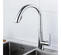 NBYGSC with Pull Down Sprayer,Pull out Kitchen Hole Single Handle,Two Types of Water Jets,Kitchen Sink Faucet Hot and Cold Water,Black