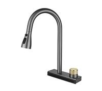 NBYGSC with Pull Down Sprayer, Single Handle Stainless Steel Faucets, Waterfall Faucet for Kitchen Sink,