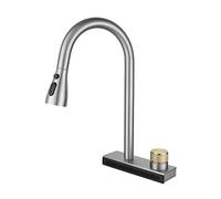 NBYGSC with Pull Down Sprayer, Single Handle Stainless Steel Faucets, Waterfall Faucet for Kitchen Sink,