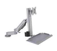 NBYGSC Work Silver Dual Arm Table Style Monitor Stand with A Standard Tray That Can Rotate Play