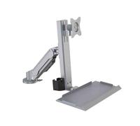 NBYGSC Work Silver One Arm Clip On Table Monitor Stand with Regular Tray Suitable for 15-32 Inch Weight Bearing 15kg Play