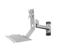 NBYGSC Work Silver Single Arm Monitor Stand Foldable 90°Wall Mount with Engineered Tray Play