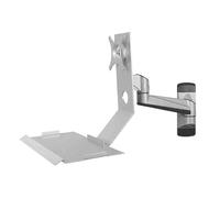 NBYGSC Work Silver Single Arm Monitor Stand Non Foldable Wall Mount with Regular Tray Screen Play