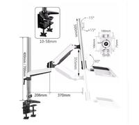 NBYGSC Work Single Monitor Desk Mount, Sit Stand Workstation with Keyboard Tray and Mouse Box, Height Adjustable Gas Spring Arm, Holds up to 13.2lbs Play(700mm)