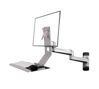 NBYGSC Work Two Section Arm with Plain Tray Non-Foldable Monitor Stand Silver Single Screen Play