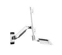 NBYGSC Work Wall Mounted Single Arm Dual Monitor Bracket for Screen 15-27 Inches with Keyboard and Mouse Tray Play