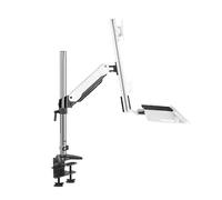 NBYGSC Work White Single Arm Screen with Engineered Tray Clamp Table Monitor Stand with For 15-27 Inch Screens Play