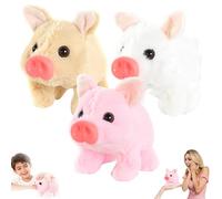Nbzsmlkn Cerdo De Peluche Realista, Cerdo Animado Que Camina, Boca Móvil Y Cerdito Que Camina, con Sonido Y Movimiento para Niños (Mix)