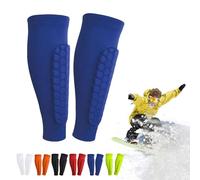 Nbzsmlkn Espinilleras De Esquí Para Adultos Y Adolescentes, Almohadillas Transpirables De Espuma EVA Para Piernas, Mallas Elásticas Anticolisión Para Esquí Y Snowboard (Azul,M)