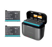 NBZZ - Paquete de 2 baterías de 360 x 3 con hub de cargador para Insta 360 ONE X3 batería de 1800 mAh Insta 360 x3 accesorios con ranuras para tarjetas SD Misro (hub de cargador de batería con 2