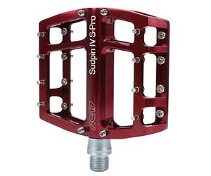 NC-17 Sudpin IV S de Pro Aluminio Plataforma Pedales/Mountain Bike Pedal/BMX Pedal/ultraplanos 15 mm/Fail Fuerte Sistema/Cojinete De Precisión + CR de Mo Eje/Incluye ersat zpins Rojo