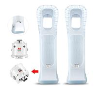 NC 2 sensores de Adaptador Motion Plus y 2 Fundas de Silicona para Control Remoto Wii, Adaptador Motion Plus Acelerador de Repuesto para Adaptador Wii Motion Plus (Blanco)